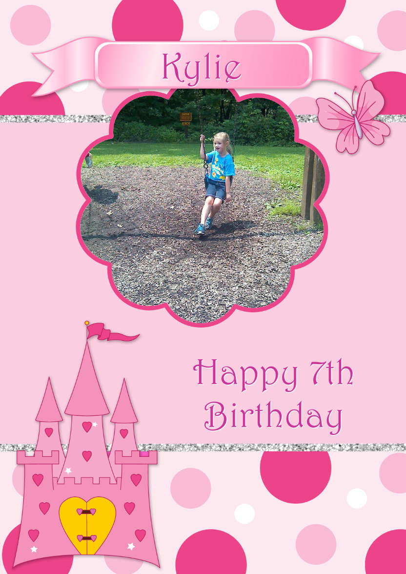 Pretty Princess Photo Card - card made with Crafty Bob's Card Creator
