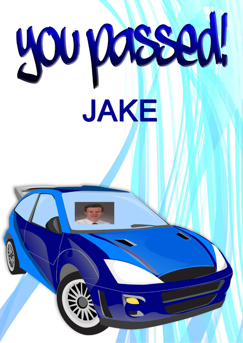 You Passed! Blue - card made with Crafty Bob's Card Creator