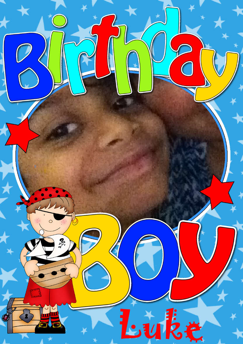 Birthday Pirate Photo Upload Card - card made with Crafty Bob's Card Creator