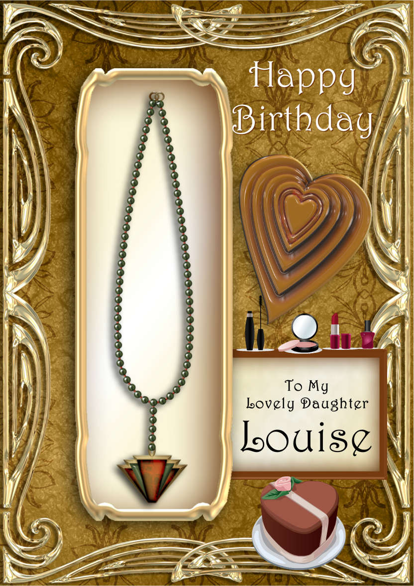 Art Deco Necklace - card made with Crafty Bob's Card Creator
