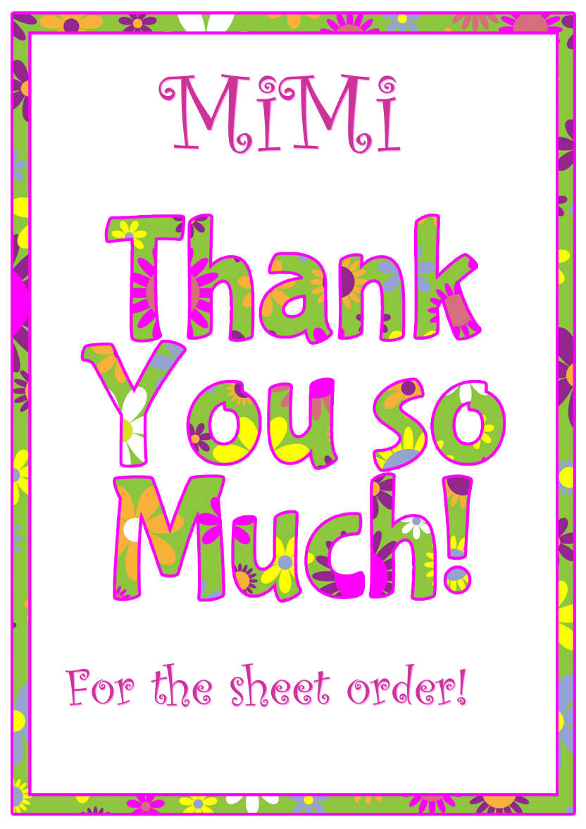 Thank You Floral Word Art Card Front - card made with Crafty Bob's Card Creator