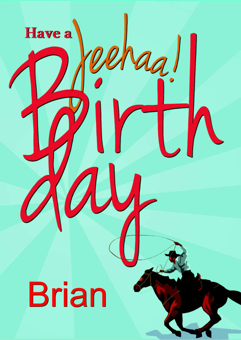 Cowboy Birthday Card - card made with Crafty Bob's Card Creator
