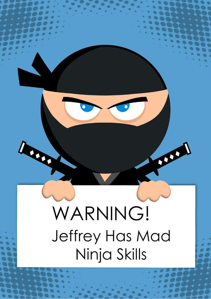 Ninja Warrior Card - card made with Crafty Bob's Card Creator