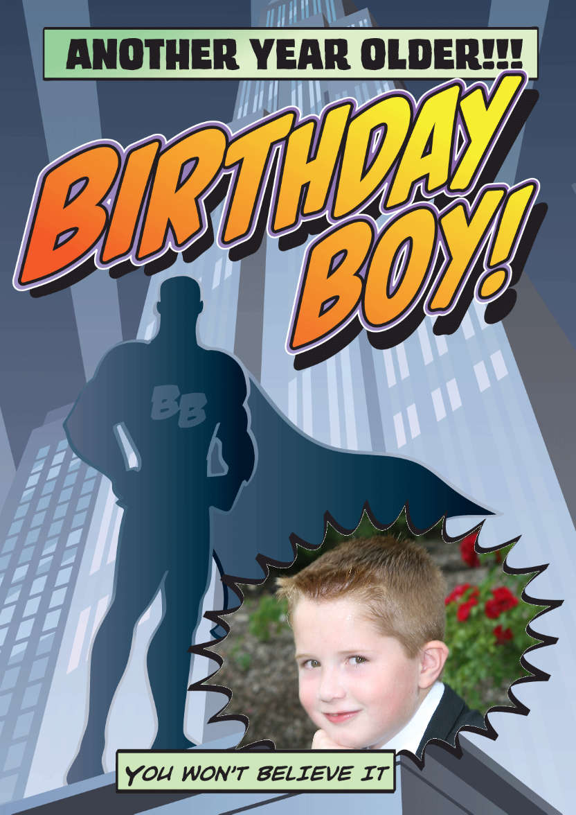 Birthday Boy - card made with Crafty Bob's Card Creator