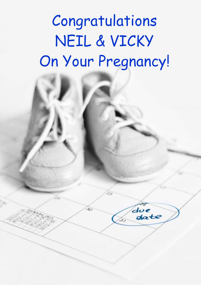 Due Date Pregnancy Card - card made with Crafty Bob's Card Creator