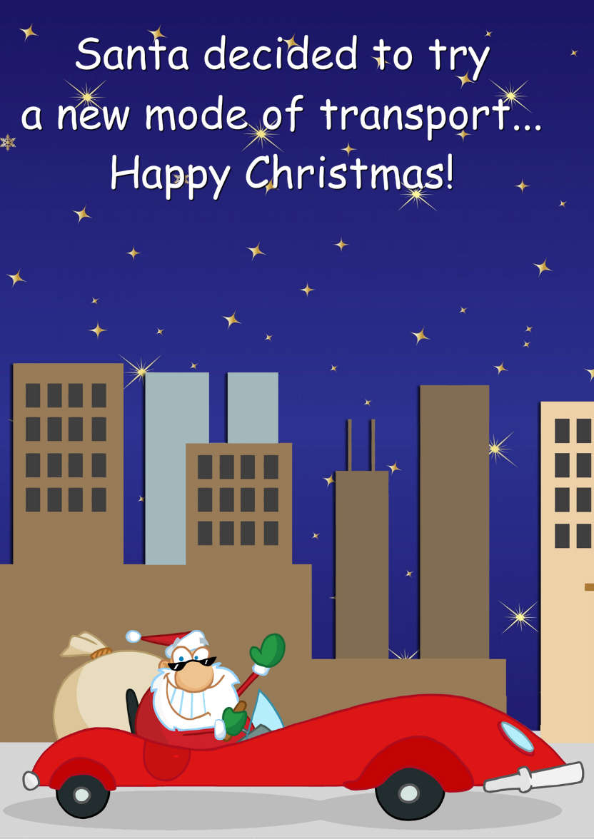 Santa's Sports Car - card made with Crafty Bob's Card Creator