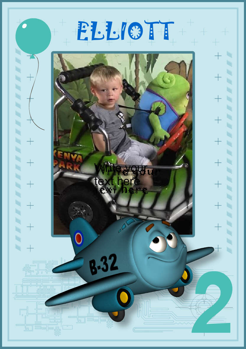Airplane - card made with Crafty Bob's Card Creator