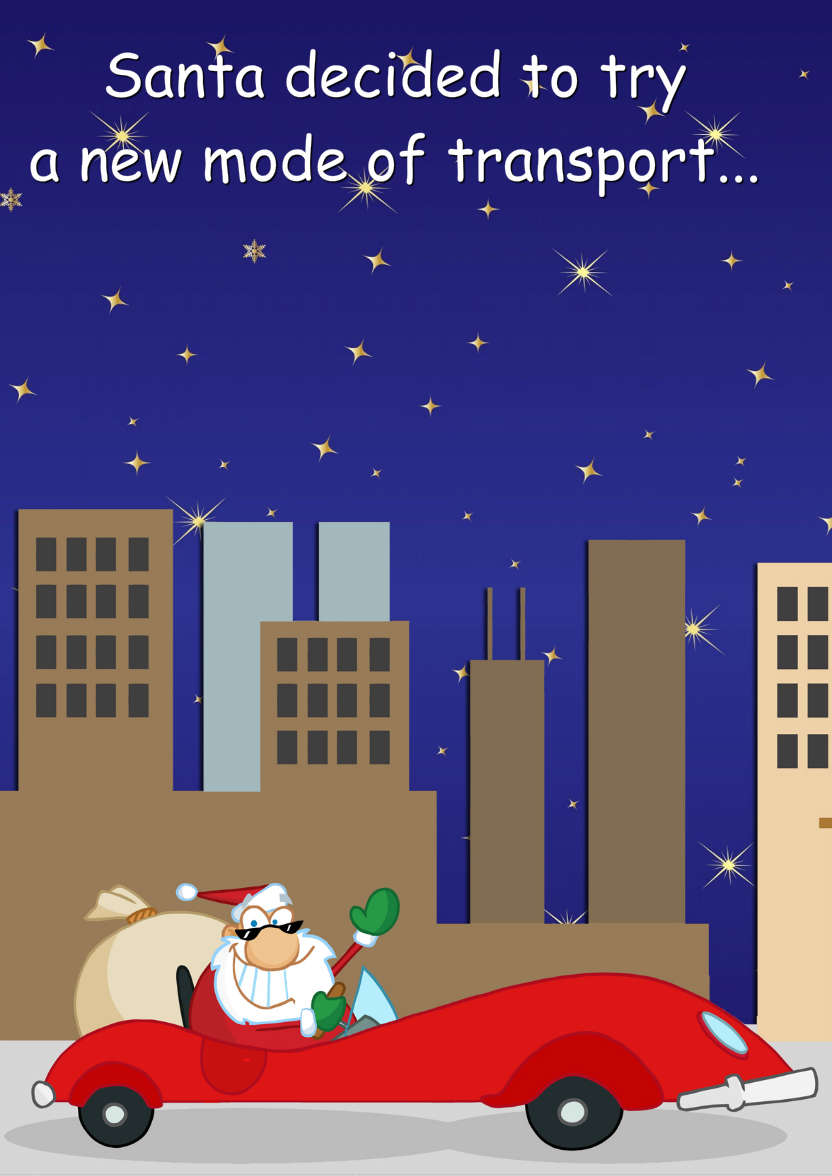 Santa's Sports Car - card made with Crafty Bob's Card Creator
