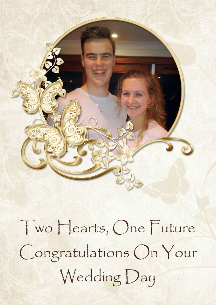Gold Butterfly Aperture Photo Card - card made with Crafty Bob's Card Creator