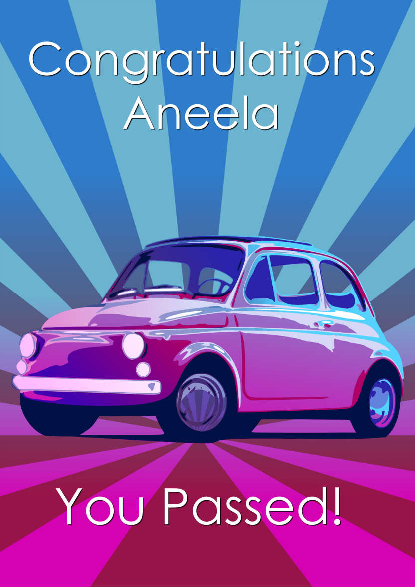 New Driver Card - card made with Crafty Bob's Card Creator
