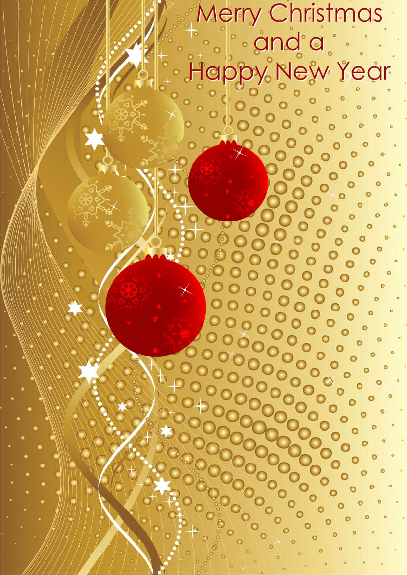 Golden Christmas Card Front - card made with Crafty Bob's Card Creator