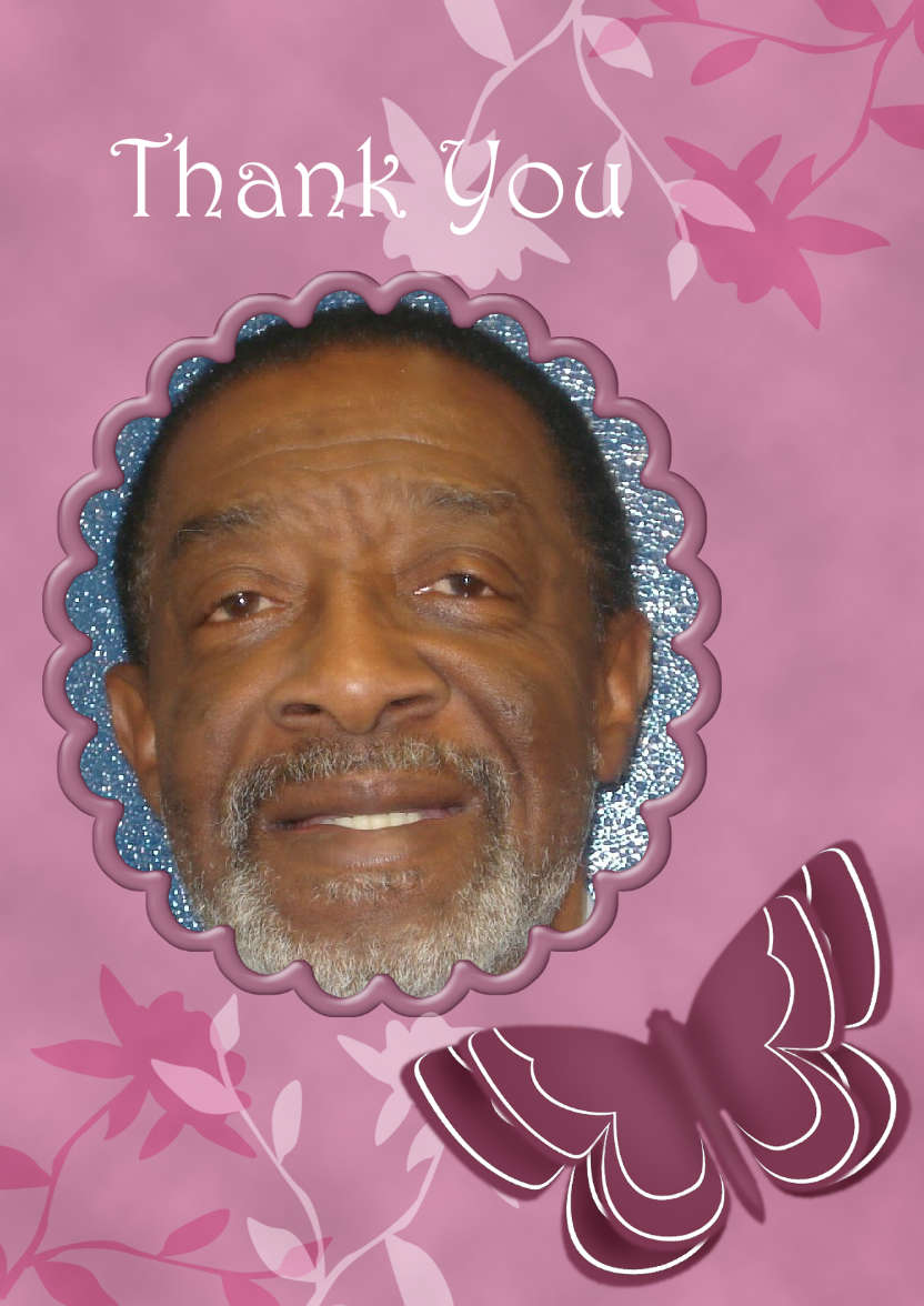 Thank You - Butterfly and Flowers - card made with Crafty Bob's Card Creator