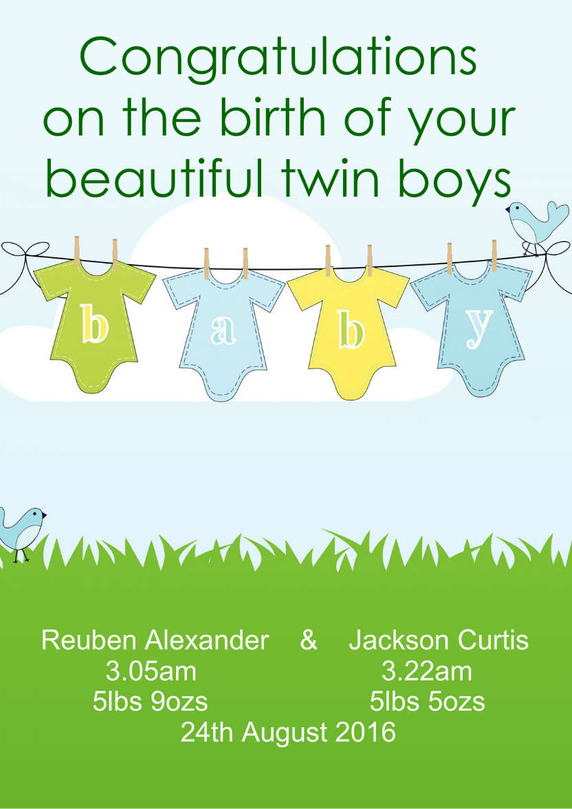 Washing Line New Baby Boy - card made with Crafty Bob's Card Creator