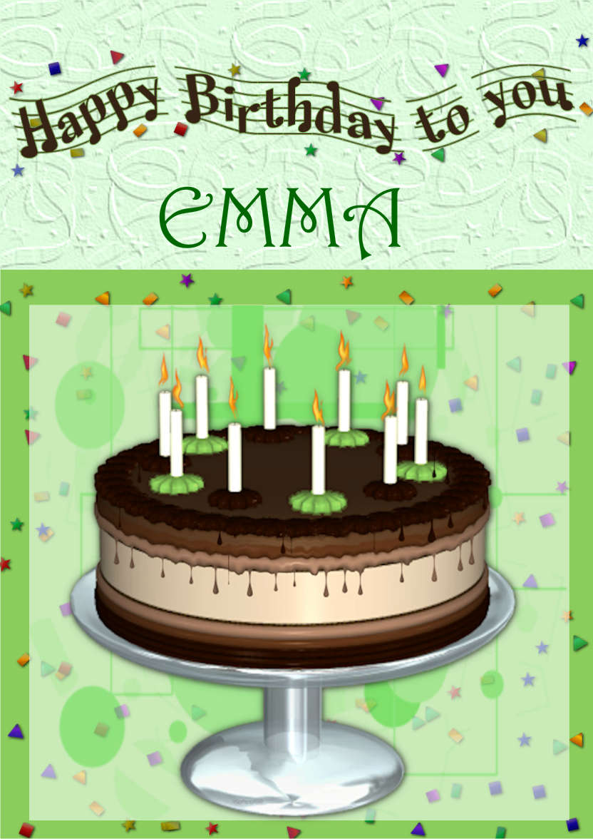 Choc Mint Birthday Cake - card made with Crafty Bob's Card Creator