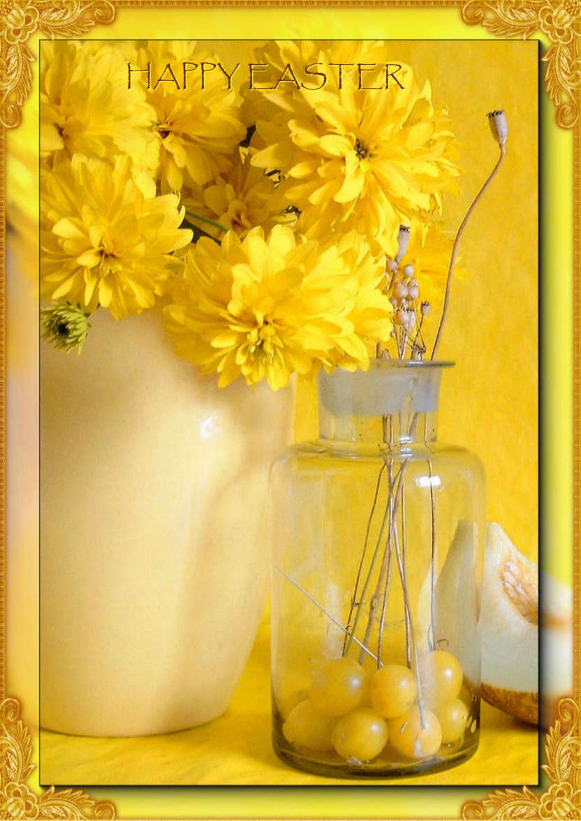 Yellow Floral Birthday - card made with Crafty Bob's Card Creator
