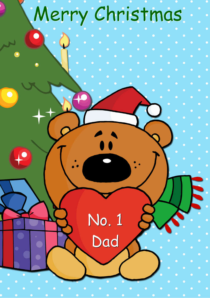 Christmas Bear Holding a Heart - card made with Crafty Bob's Card Creator