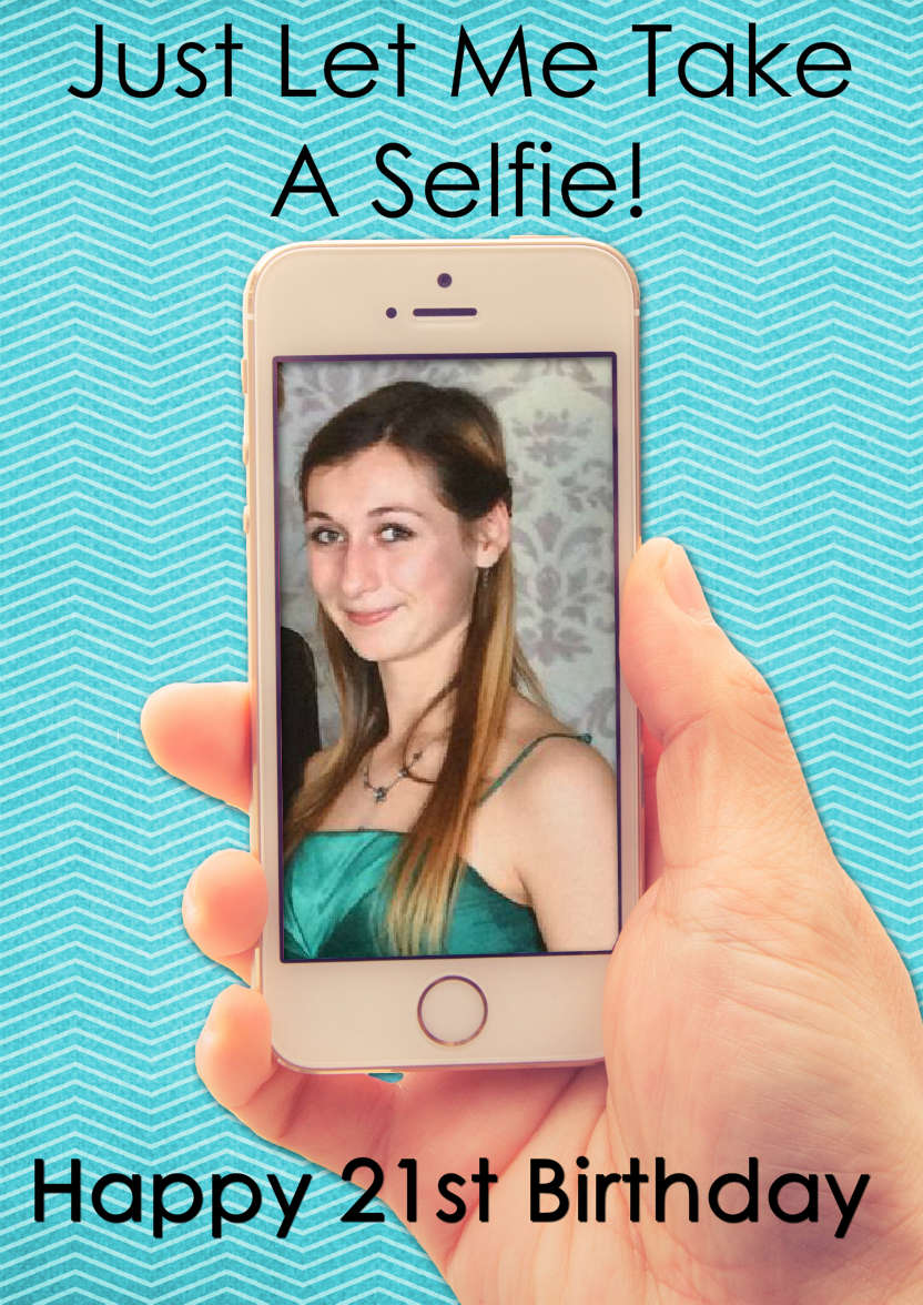 Selfie Mobile Phone Card - card made with Crafty Bob's Card Creator