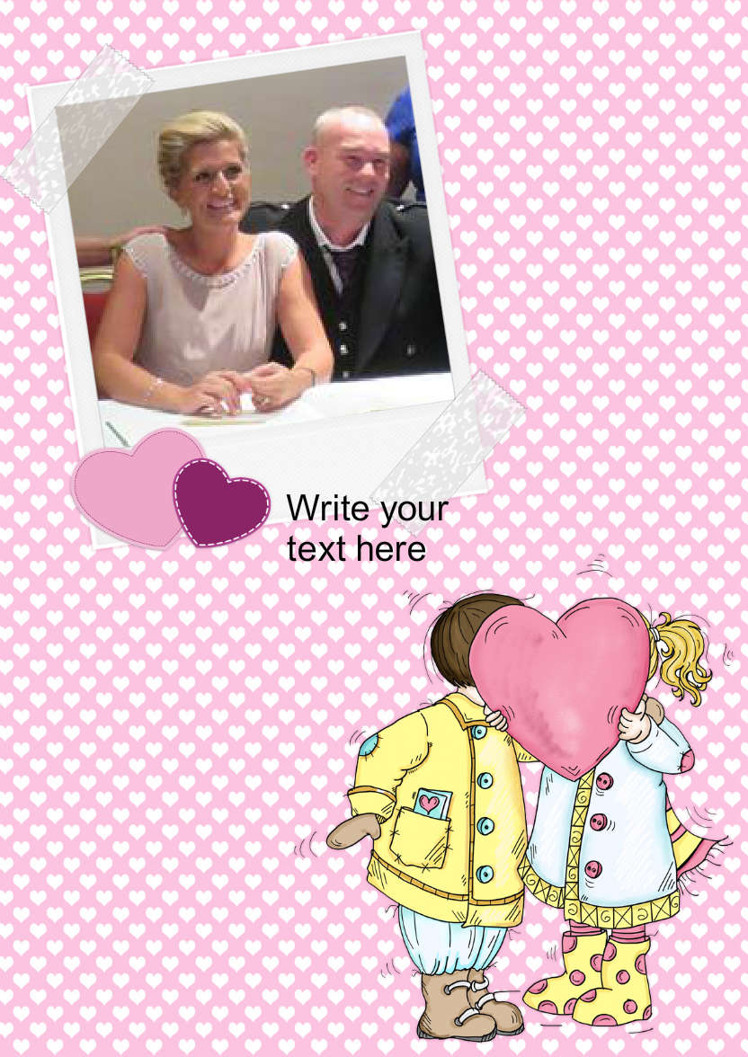 Kissing Couple Aperture Card Front - card made with Crafty Bob's Card Creator