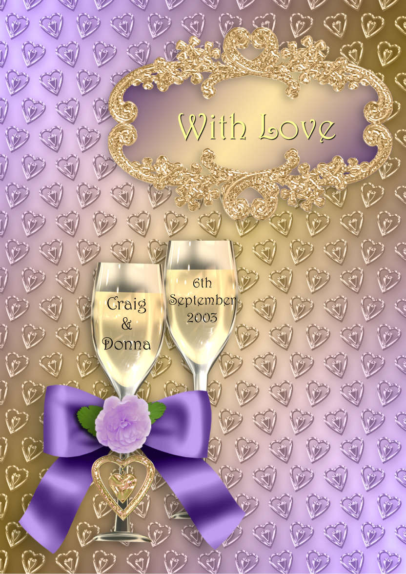 Champagne Romance - card made with Crafty Bob's Card Creator