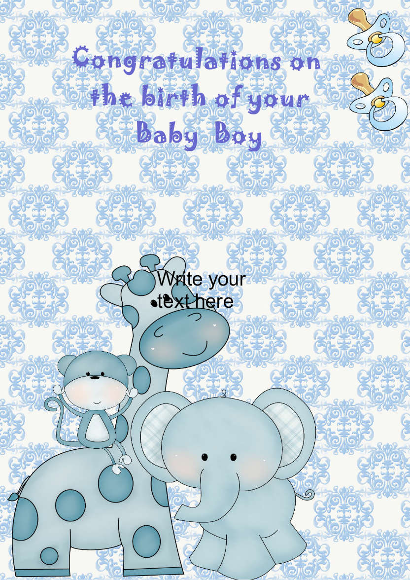 New Baby Boy - card made with Crafty Bob's Card Creator