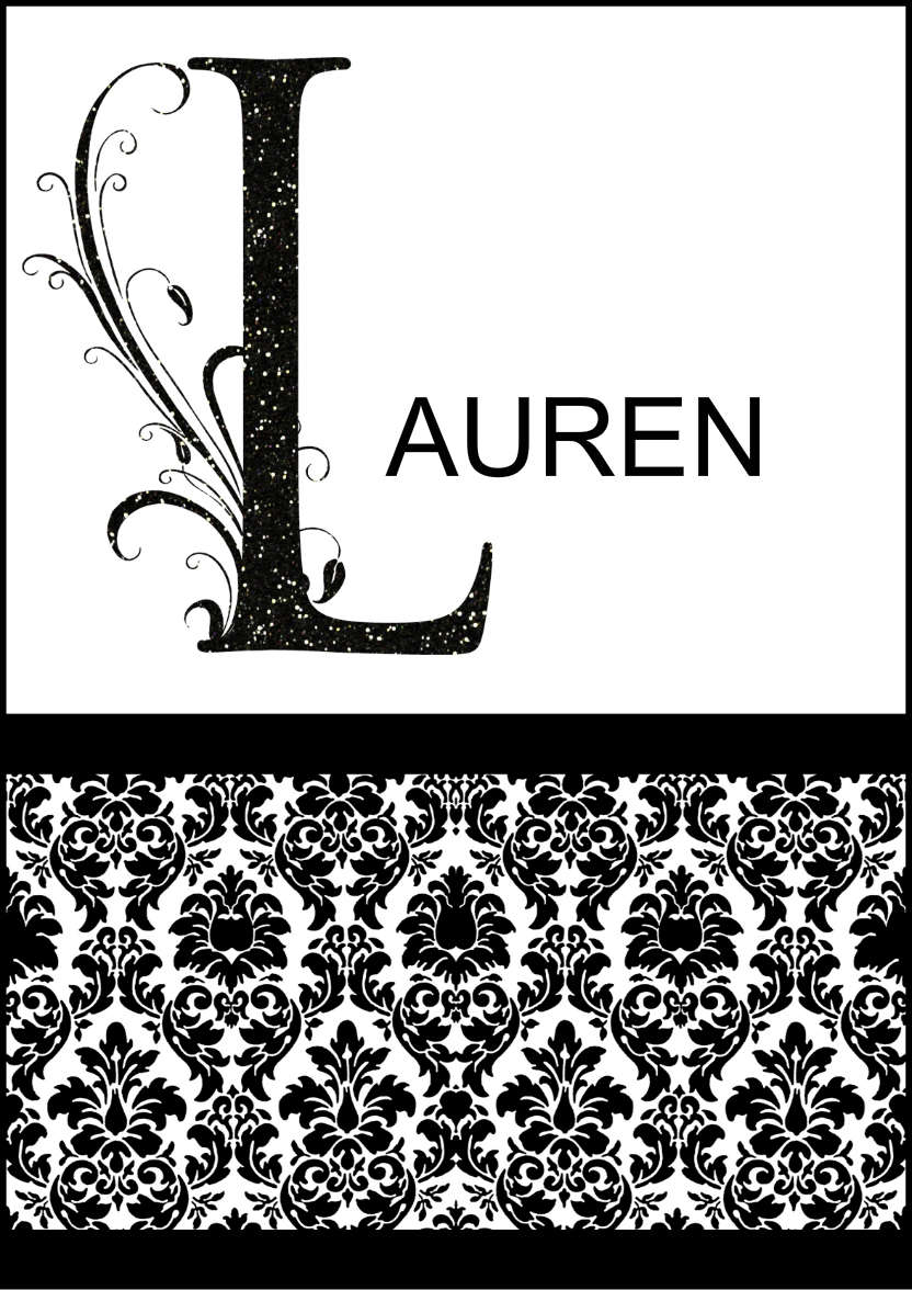 Damask Monogram Letter L Card - card made with Crafty Bob's Card Creator