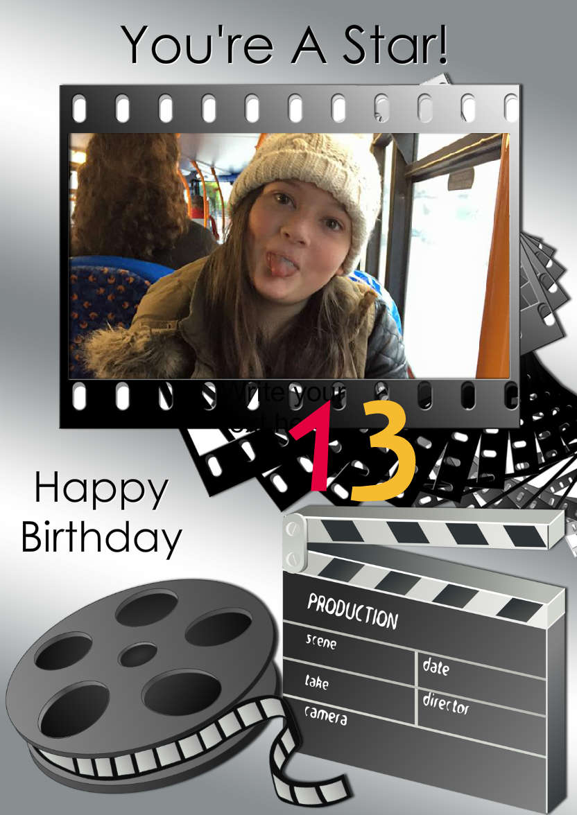 Movie Star Photo Card - card made with Crafty Bob's Card Creator