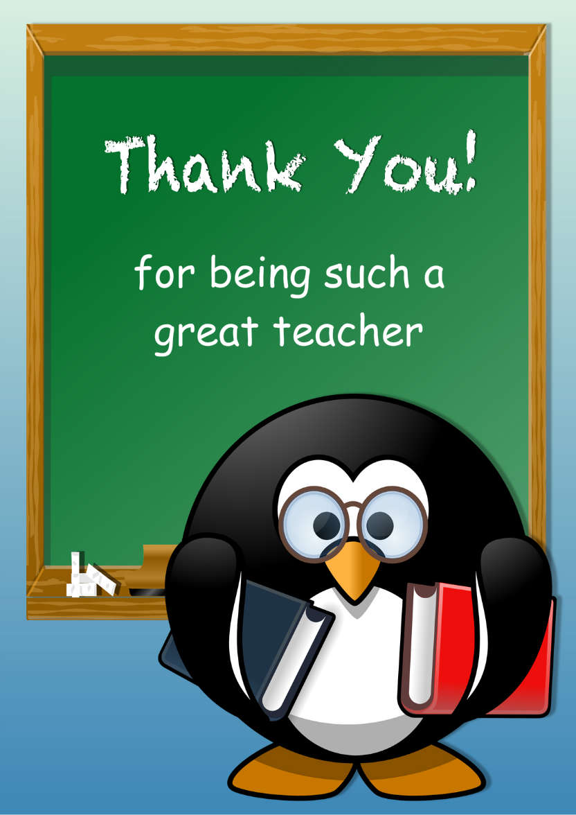 Penguin Teacher - card made with Crafty Bob's Card Creator