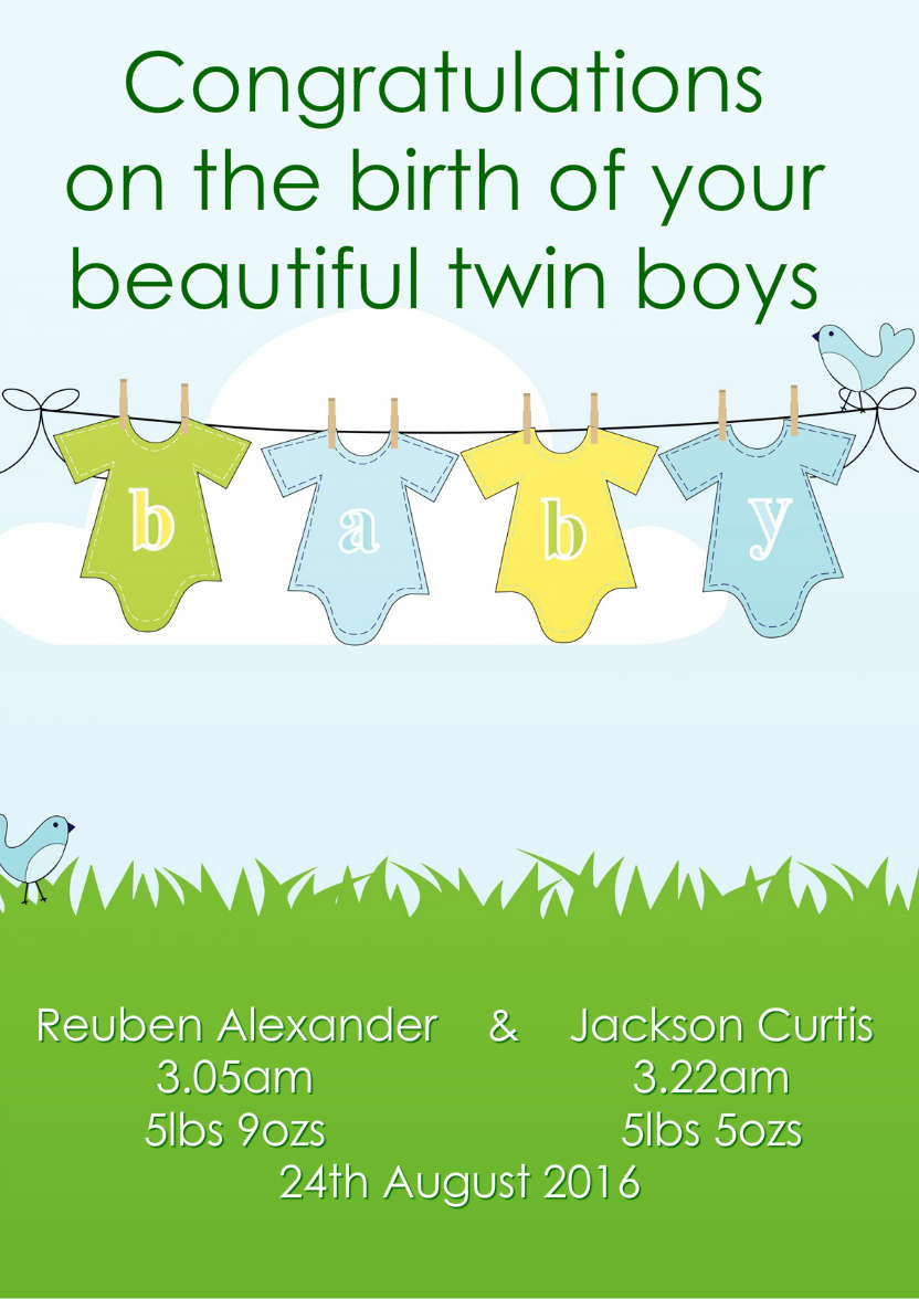 Washing Line New Baby Boy - card made with Crafty Bob's Card Creator
