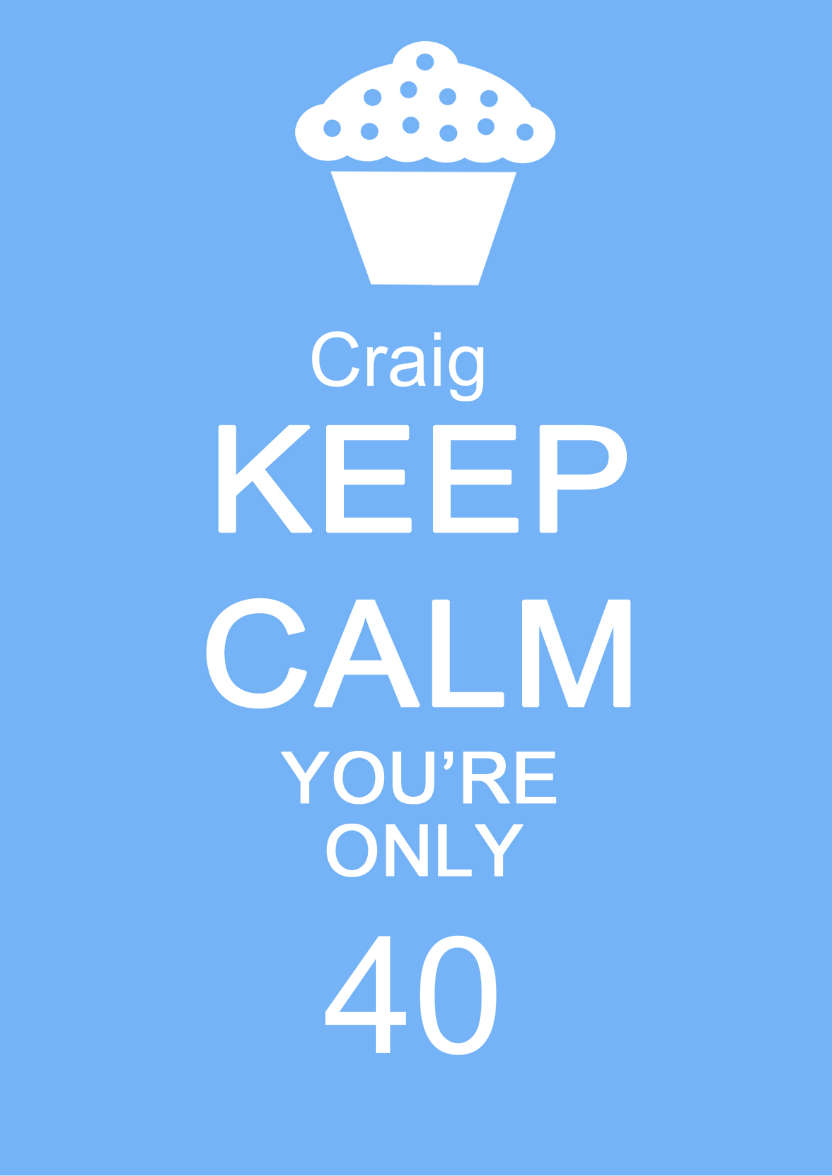 Keep Calm You're Only -  Blue - card made with Crafty Bob's Card Creator