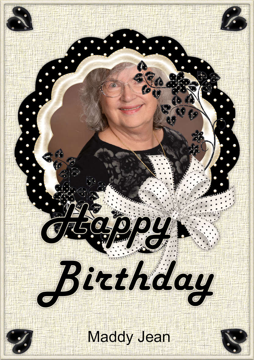 Creamy Black Birthday Dot's - card made with Crafty Bob's Card Creator