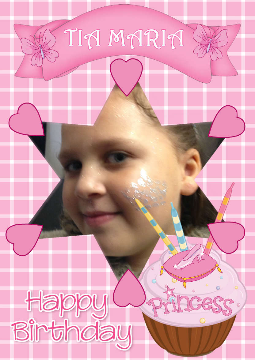 Pretty Pink Cupcake - card made with Crafty Bob's Card Creator