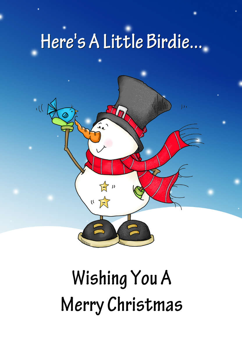 A Little Birdie Told Me It's Christmas Card Front - card made with Crafty Bob's Card Creator