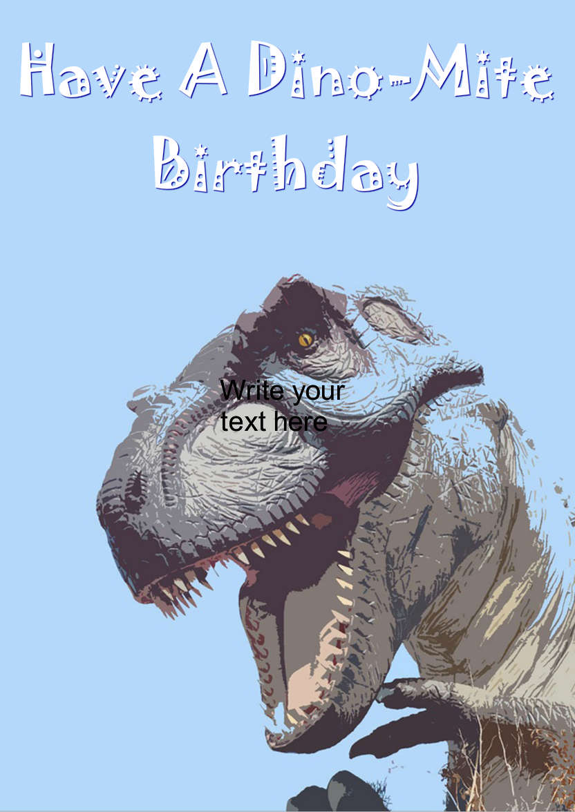 Dino-mite Birthday Dinosaur Card - card made with Crafty Bob's Card Creator
