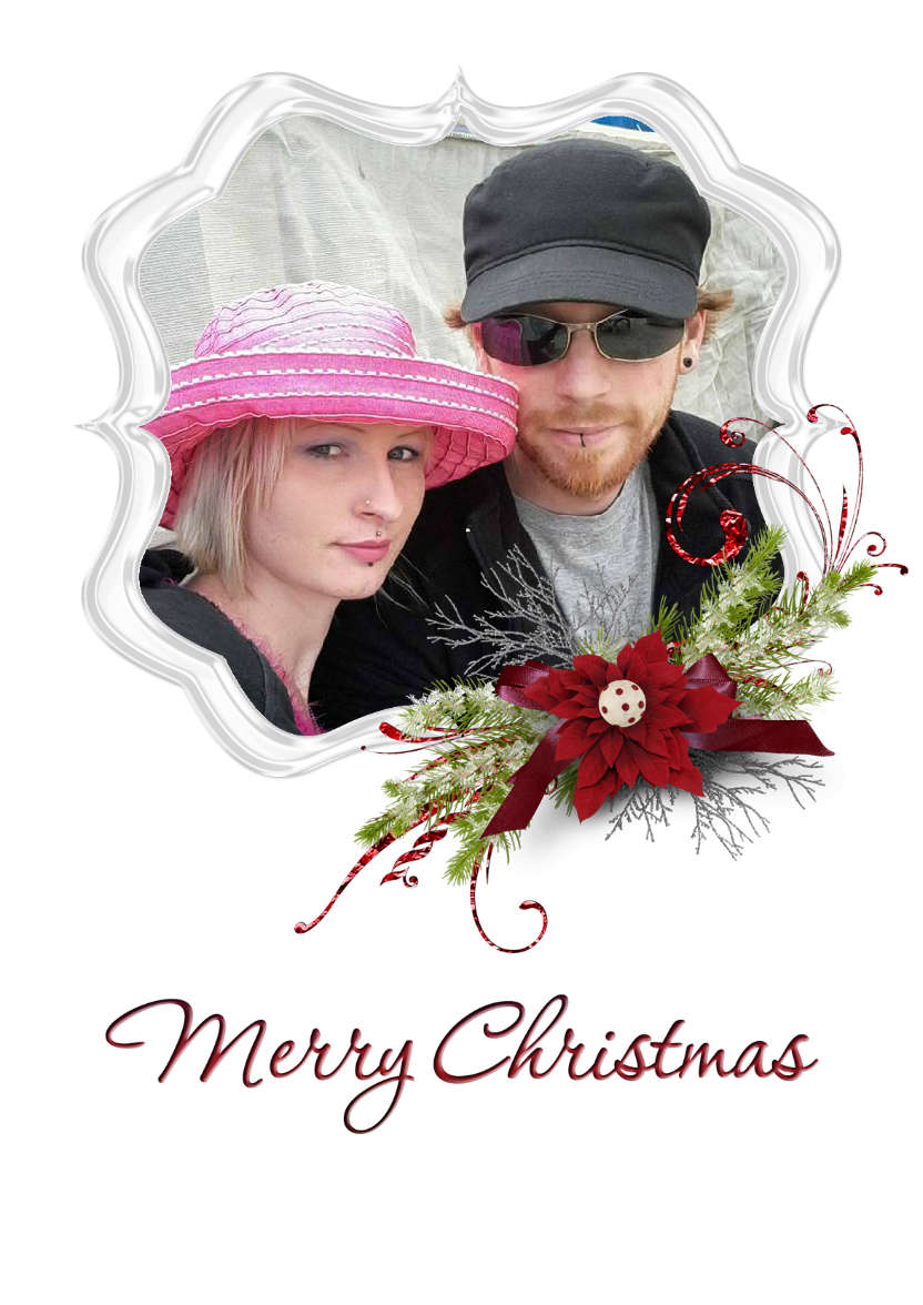 Frosted Poinsettia Frame - card made with Crafty Bob's Card Creator
