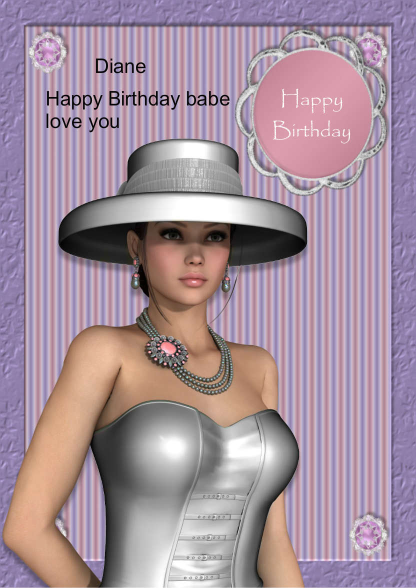 Elegant Lady Card - card made with Crafty Bob's Card Creator