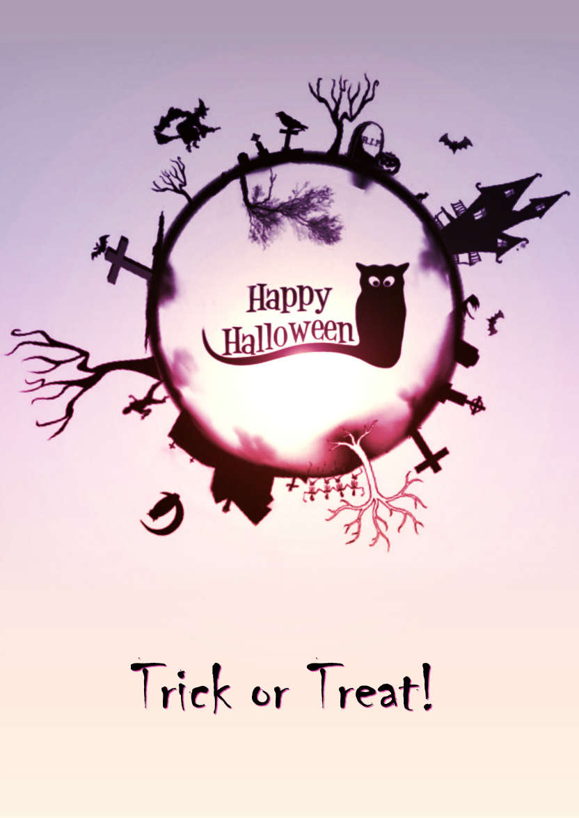 Halloween Globe - card made with Crafty Bob's Card Creator