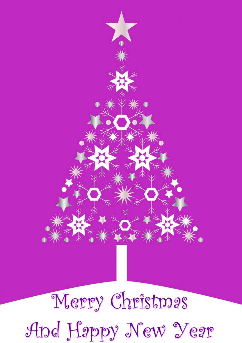 Christmas Tree Pink - card made with Crafty Bob's Card Creator
