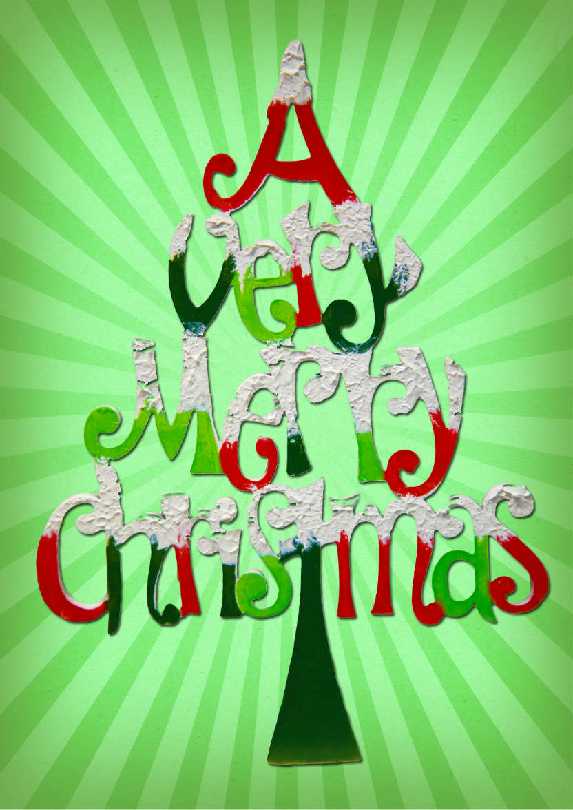 Christmas Tree Word Art - card made with Crafty Bob's Card Creator