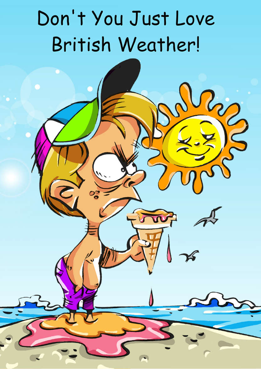 British Weather Humorous Card Front - card made with Crafty Bob's Card Creator