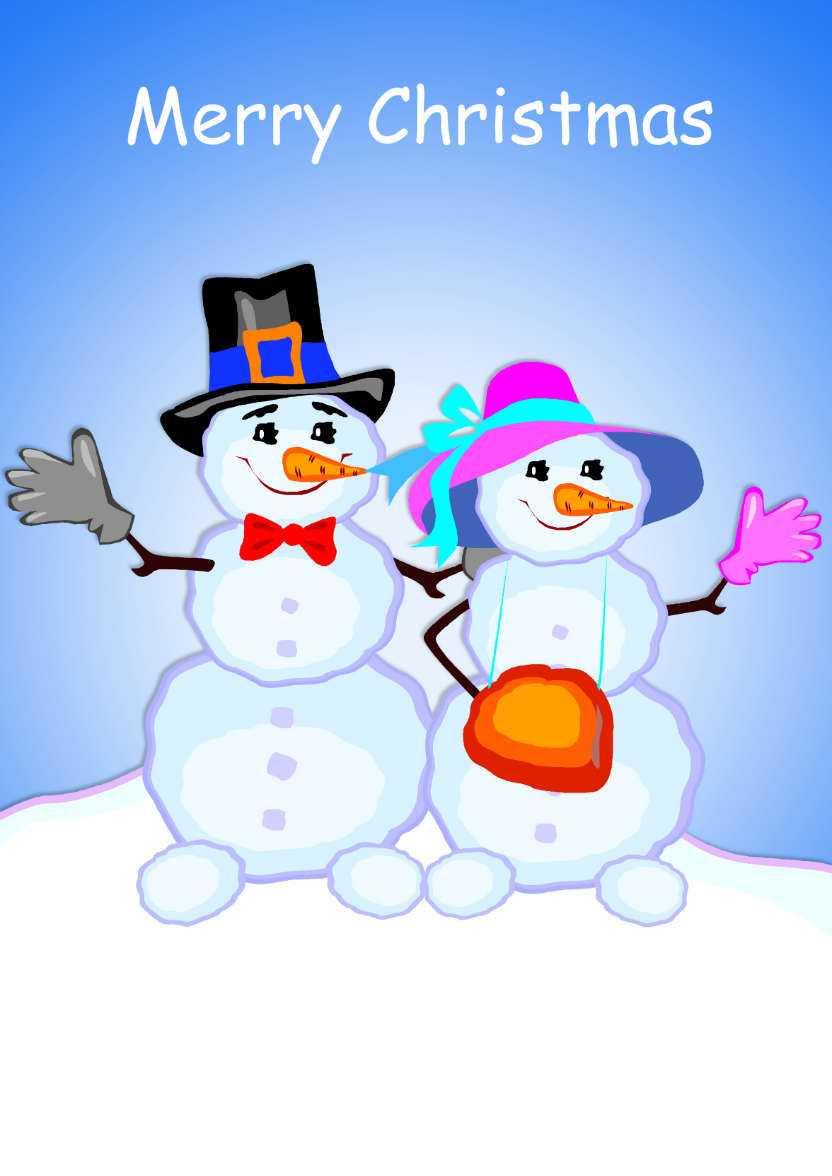 Happy Snow Couple - card made with Crafty Bob's Card Creator