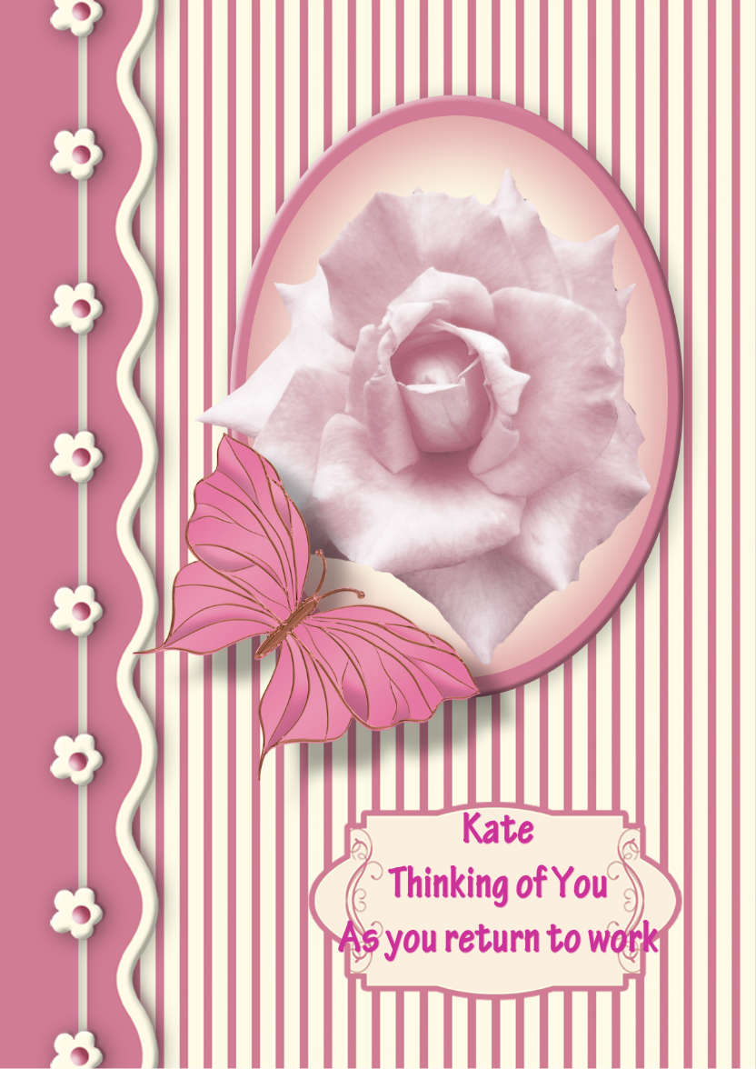 Perfect Pink Rose - card made with Crafty Bob's Card Creator