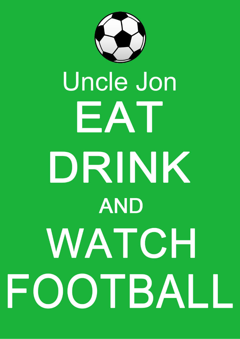 Eat Drink Watch Football - card made with Crafty Bob's Card Creator