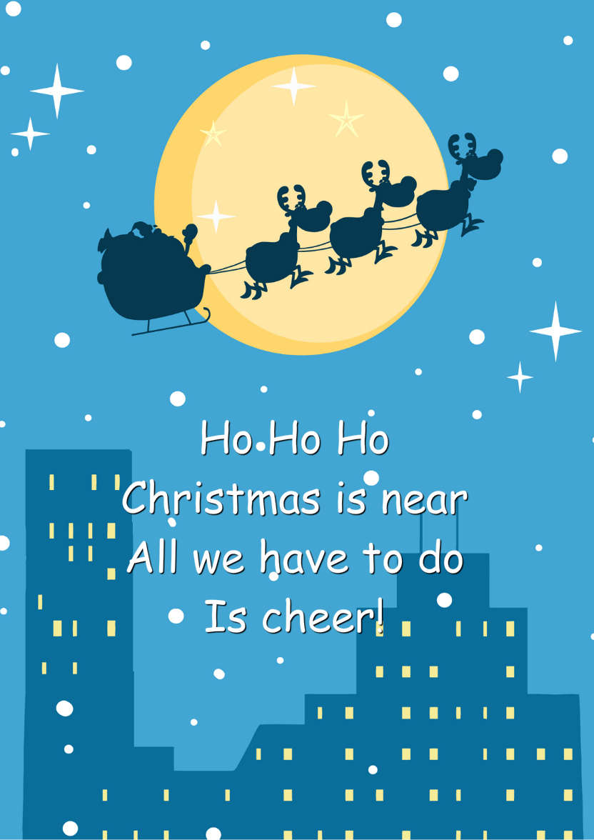 Cartoon Christmas Night Scene - card made with Crafty Bob's Card Creator