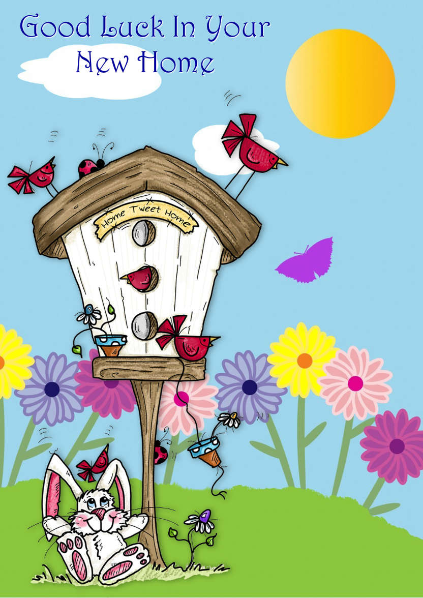 Home Tweet Home New Home Card - card made with Crafty Bob's Card Creator