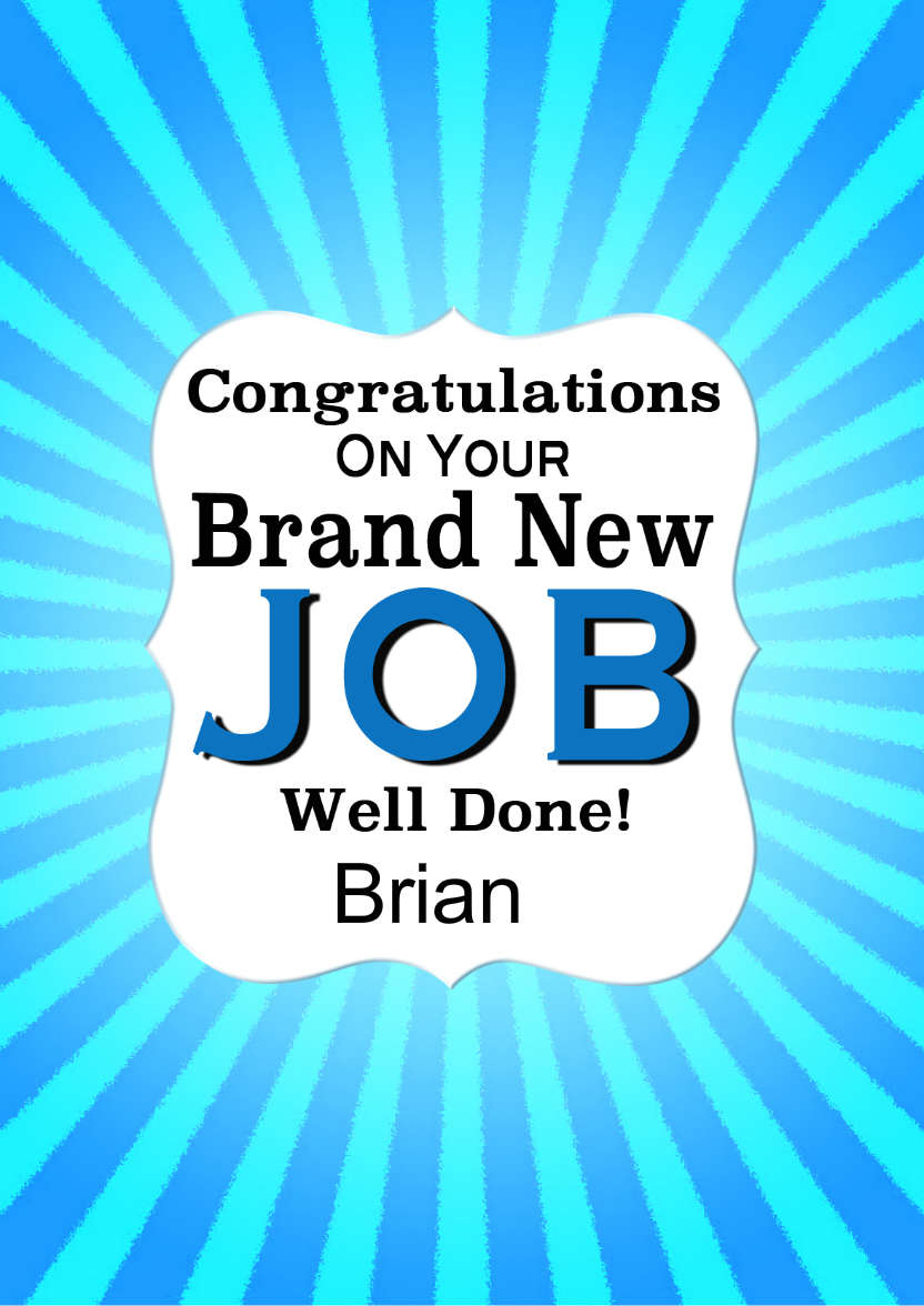New Job Card - card made with Crafty Bob's Card Creator