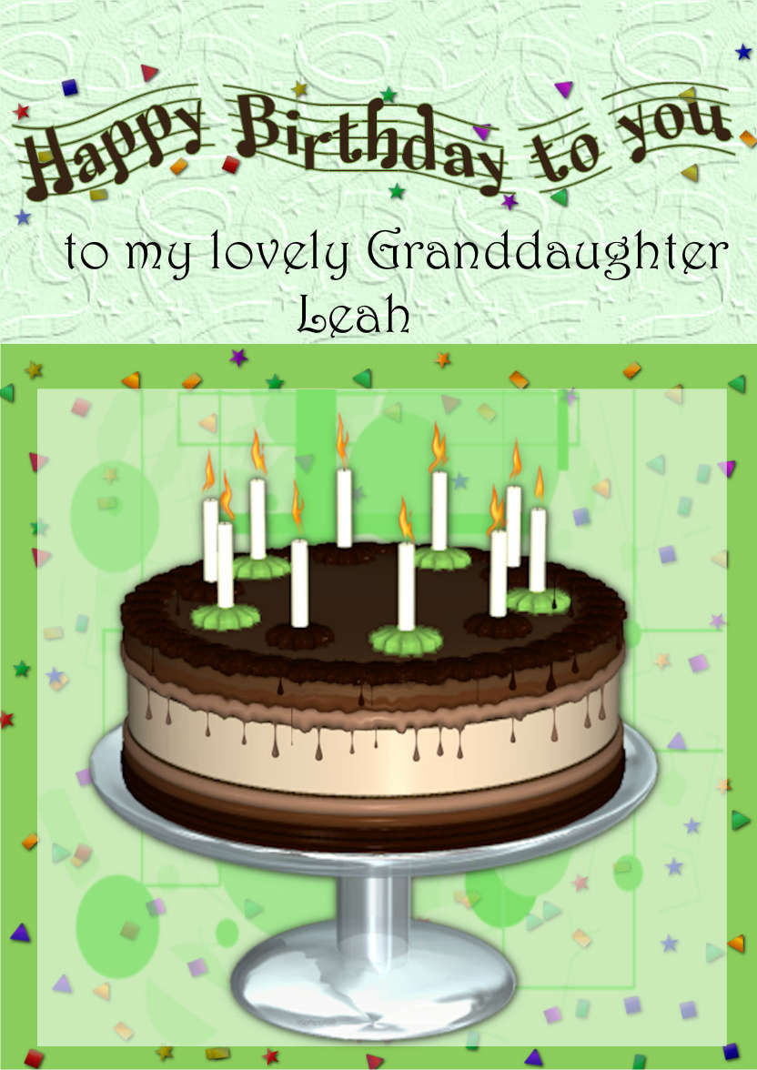 Choc Mint Birthday Cake - card made with Crafty Bob's Card Creator