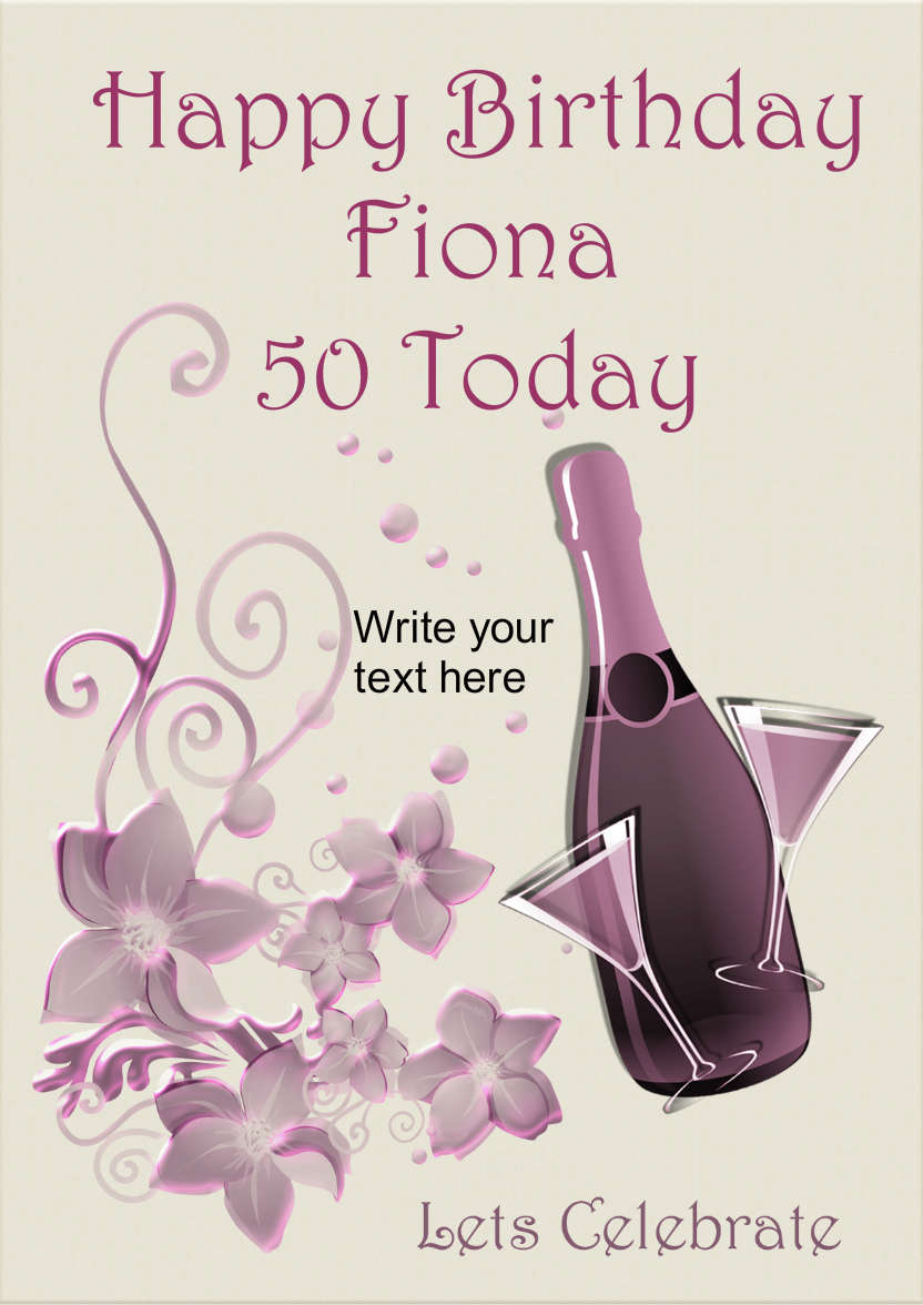 Champagne and Flowers - card made with Crafty Bob's Card Creator