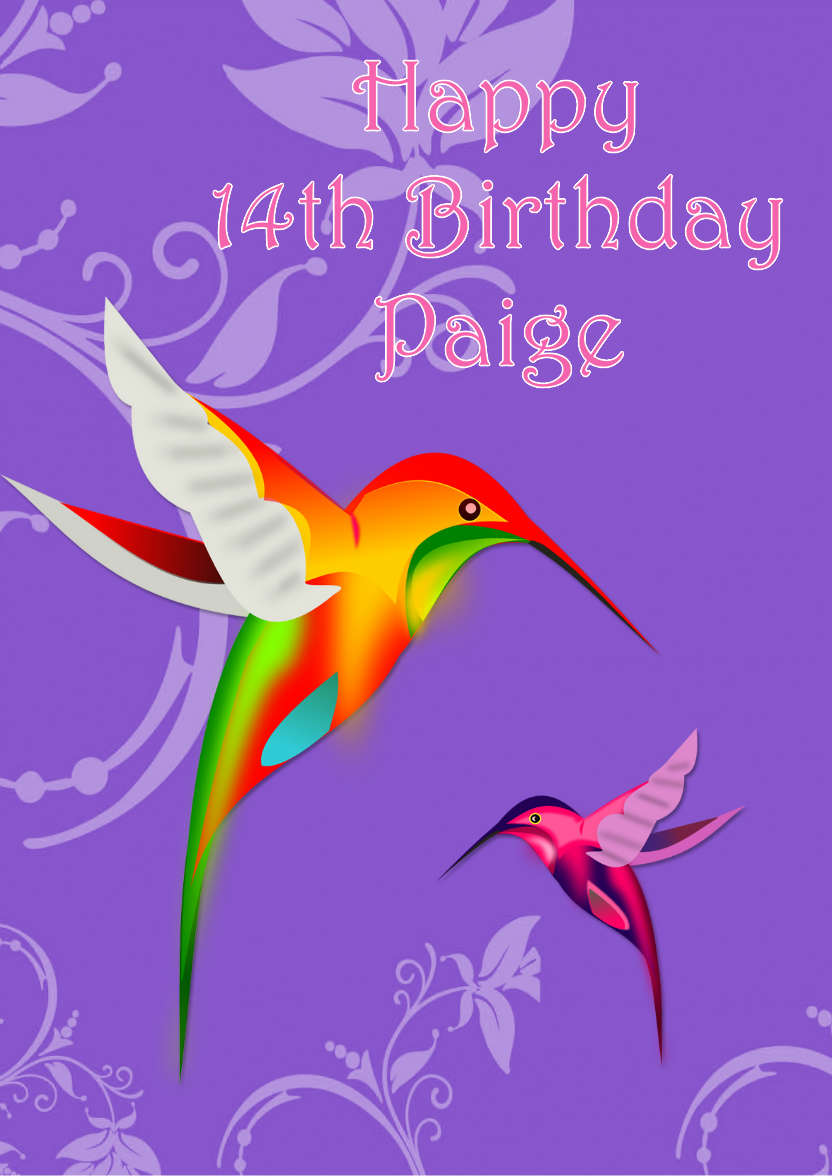Hummingbirds - card made with Crafty Bob's Card Creator