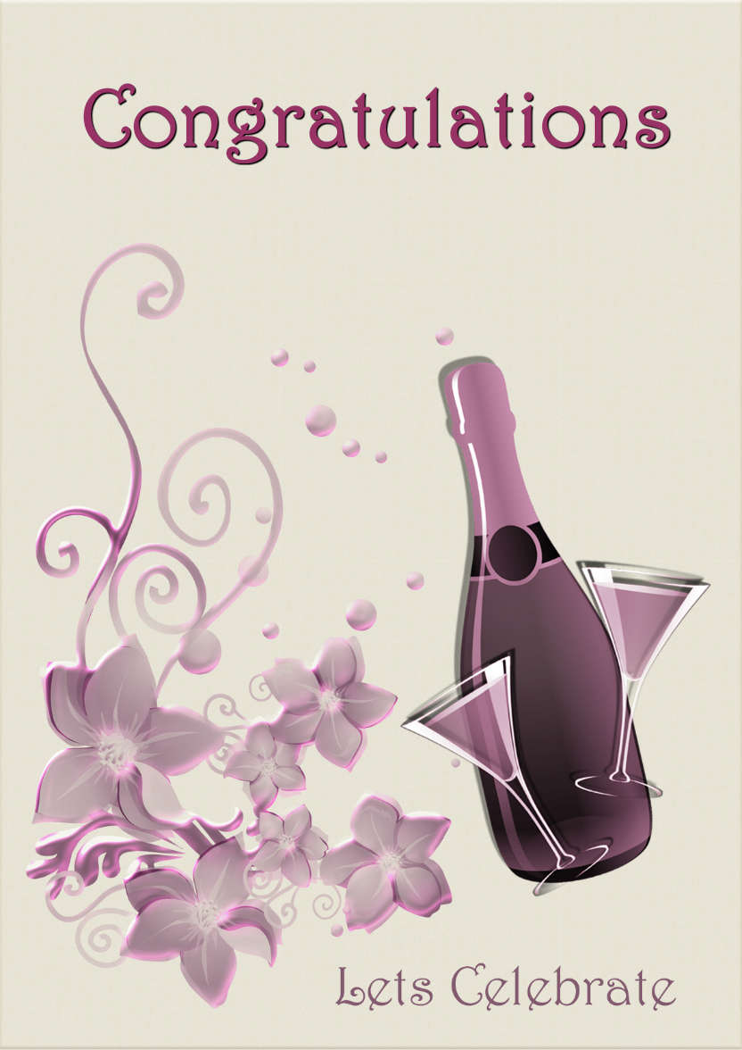 Champagne and Flowers - card made with Crafty Bob's Card Creator