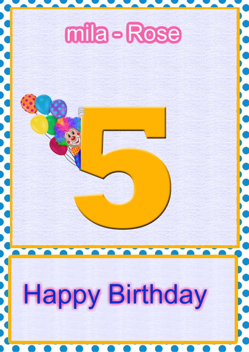 Bright and Fun for Little Boys 5th Birthday - card made with Crafty Bob's Card Creator